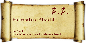 Petrovics Placid névjegykártya